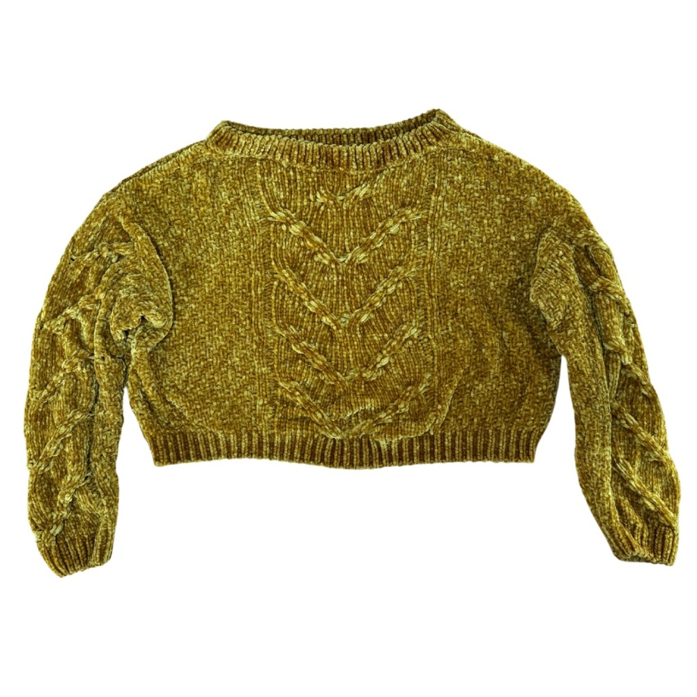 Cable Knit Sweater in Mustard Yellow